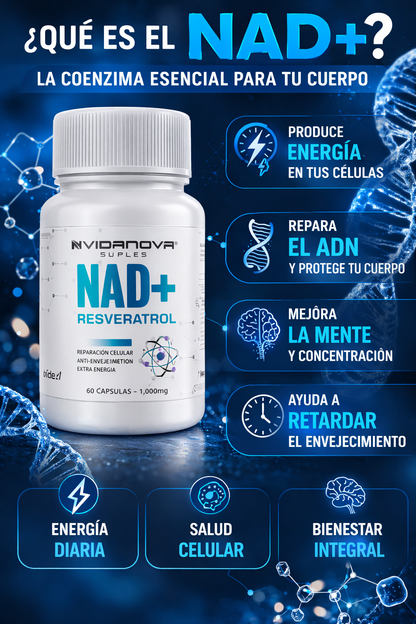 NAD+ RESVERATROL 1000MG 60 CAPS