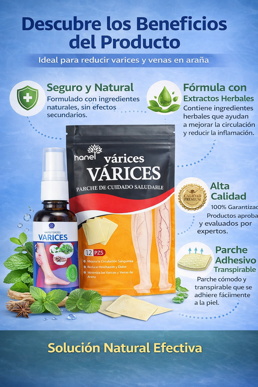 KIT VARICES SPRAY + 12 PARCH🌿